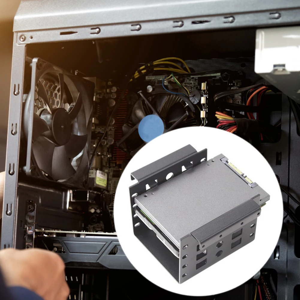 4-Schacht 2,5 Zoll auf 3,5 Zoll Adapterhalterung SSD-Festplattengehäuse Caddy-Tablett Image