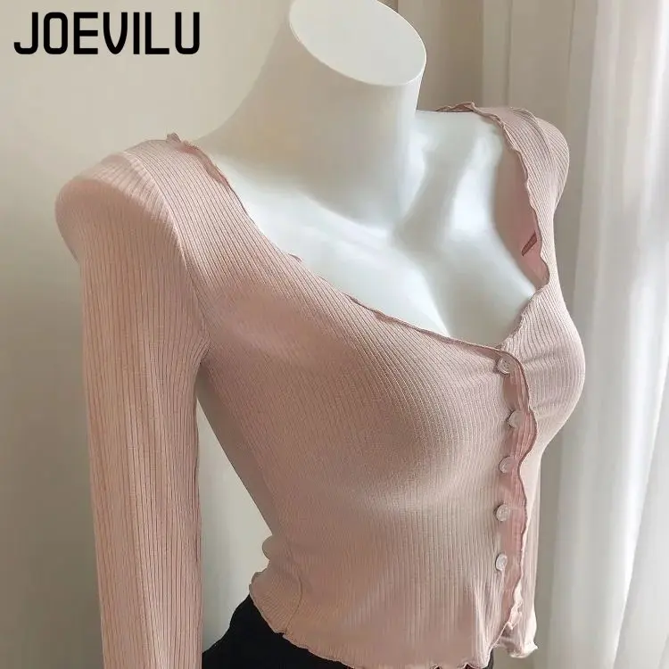Camicia sottile lavorata a maglia Top corto slim da donna Cardigan monopetto con scollo a V Gonna casual da donna Scialle Solido elegante Cappotto per protezione solare