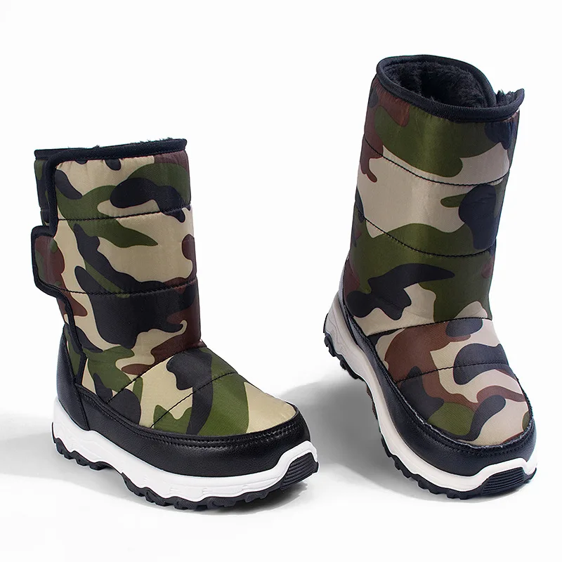 Camo-Winterstiefel für Kinder zum Abenteuer | Warm, wasserabweisend, rutschfest für Pfützen und Schnee Image