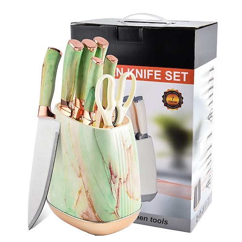Set di sette pezzi di coltelli con peso, set di utensili da cucina e da cucina, coltelli da chef per la casa, set di utensili in acciaio inossidabile famoso su Internet