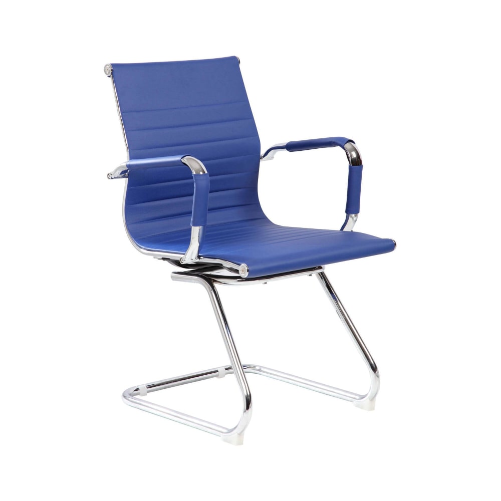Chaise en similcuir bleu 62x54h89 cm