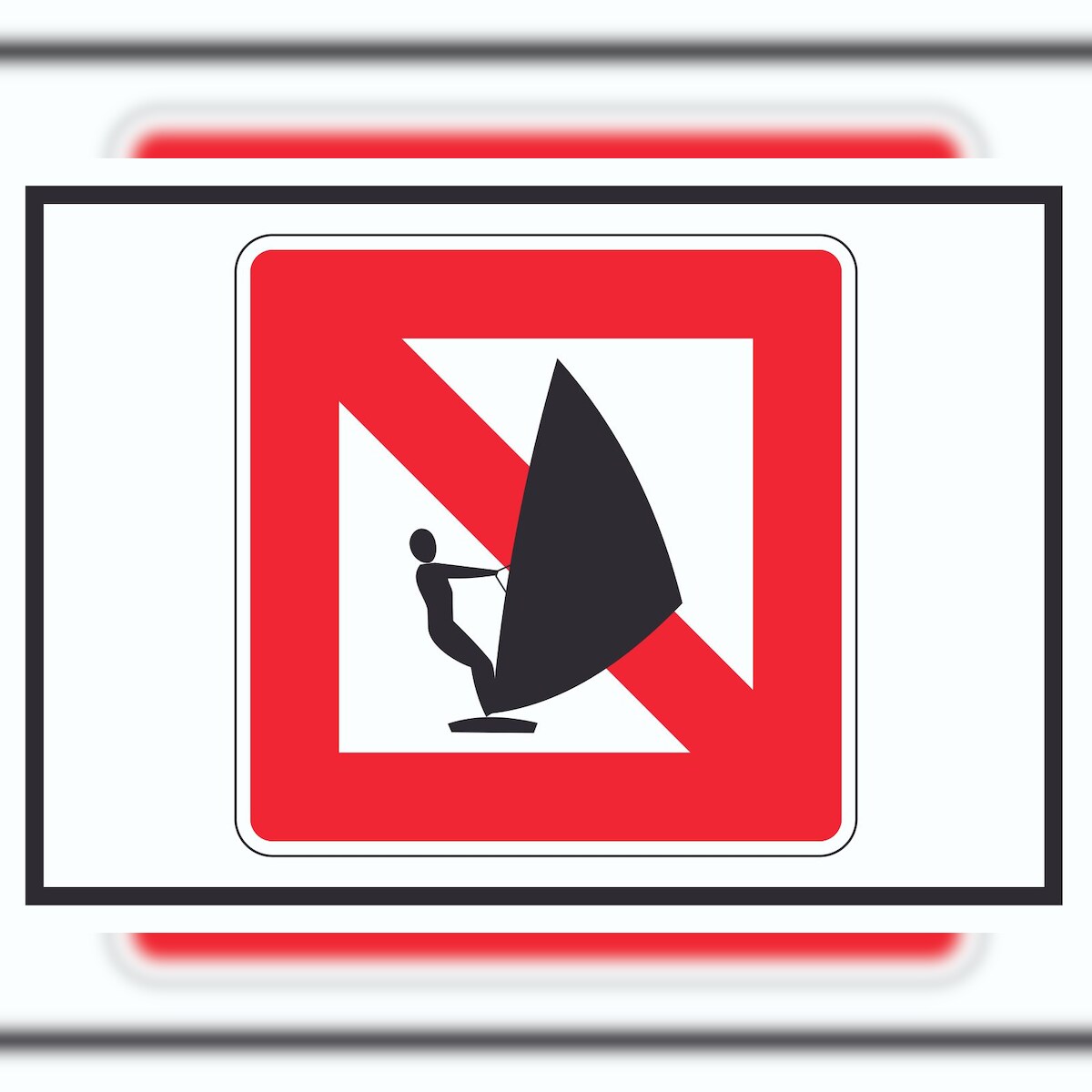 HB-Druck Windsurfen verboten Segelsurfen verboten Symbol A3 Rückseite selbstklebend Image