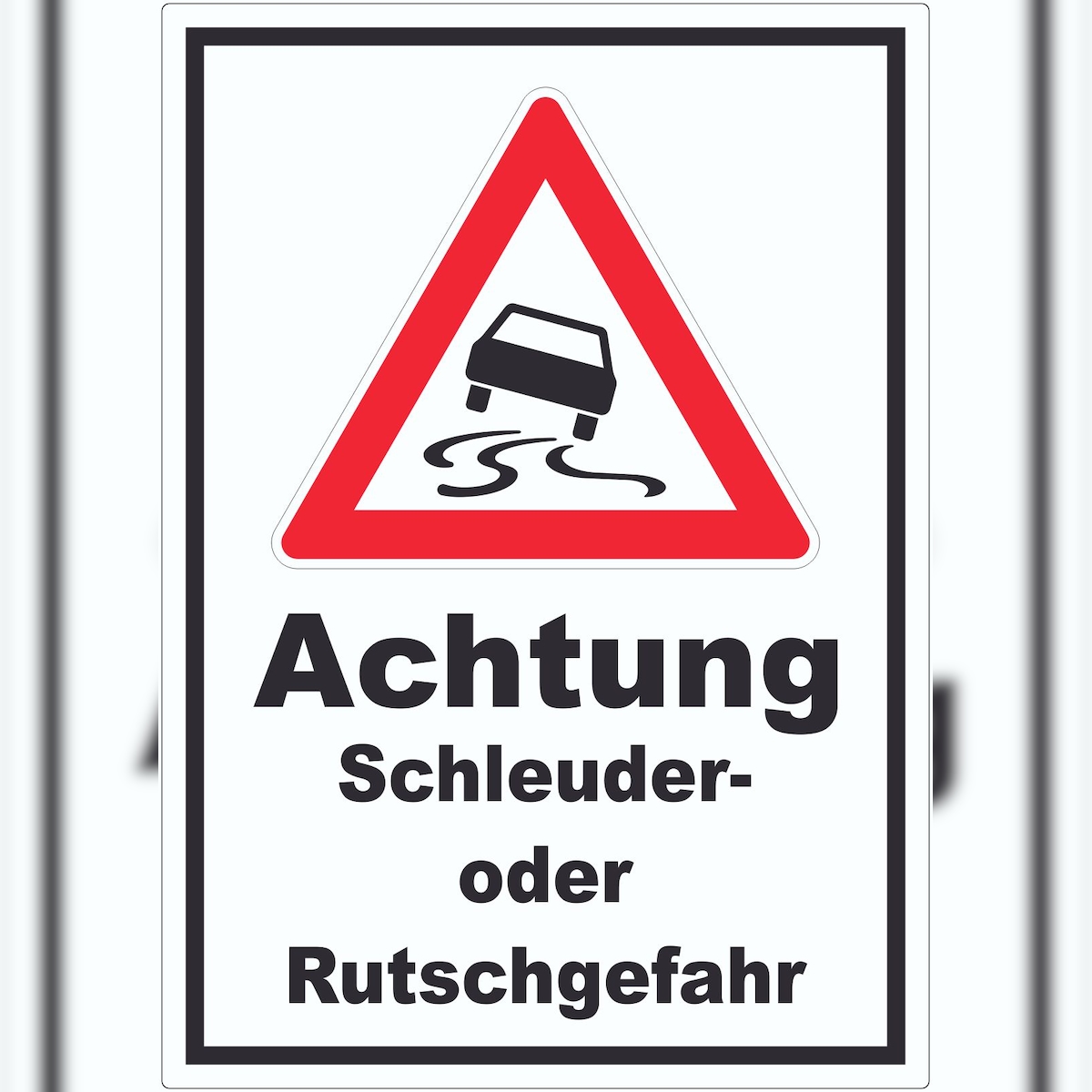 HB-Druck Aufkleber Achtung Schleuder- oder Rutschgefahr A4 (210x297mm) Image