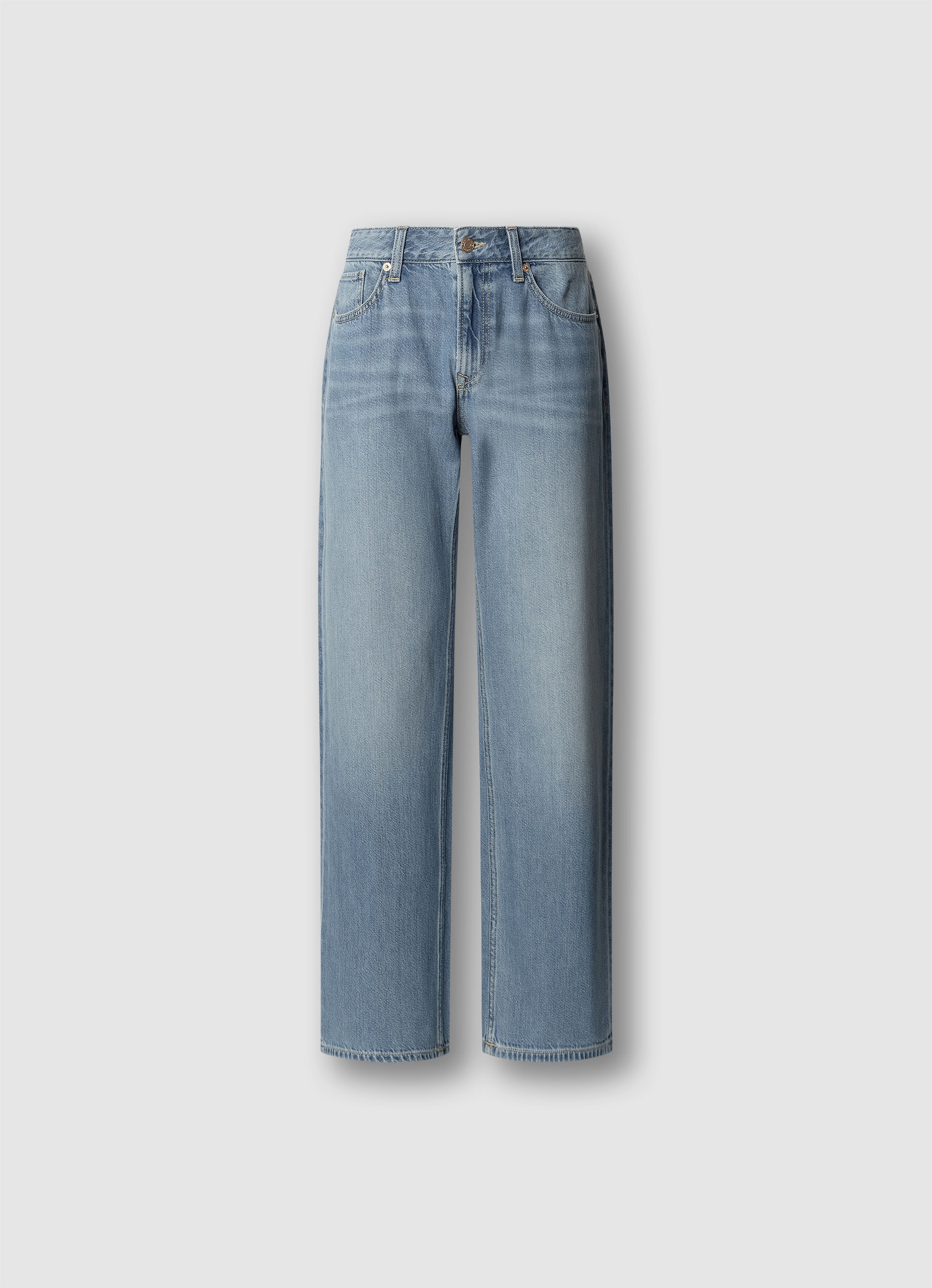 Loose-fit-Jeans PEPE JEANS "LOOSE ST JEANS LW NICKY", Damen, Gr. 30, Länge 30, light blau used, Denim/Jeans, Obermaterial: 64% Baumwolle, 36% Lyocell, loose fit lang, Jeans, mit geradem Bein
