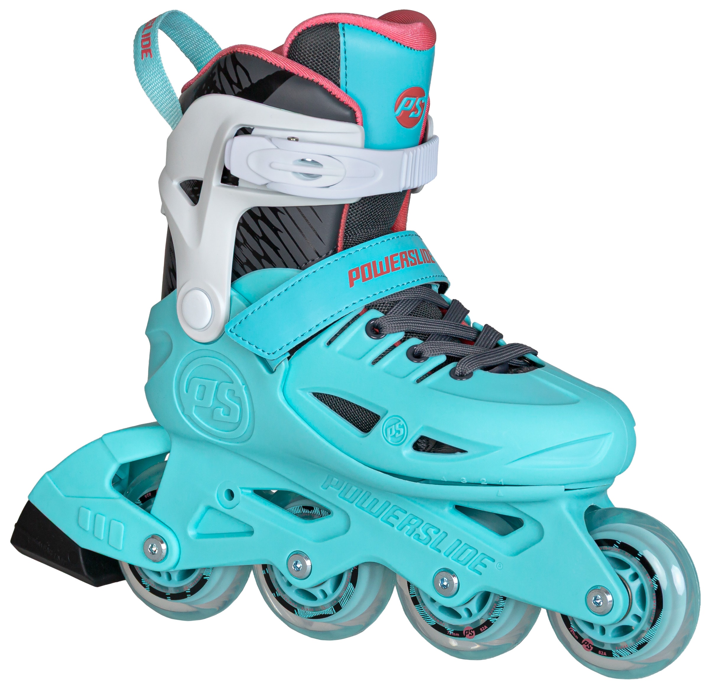 Inlineskates POWERSLIDE "Stargaze Aqua" Gr. 37, weiß, Inlineskates_Rollschuhe, Kinder, 37/40 (bis 80 kg), Kunststoff