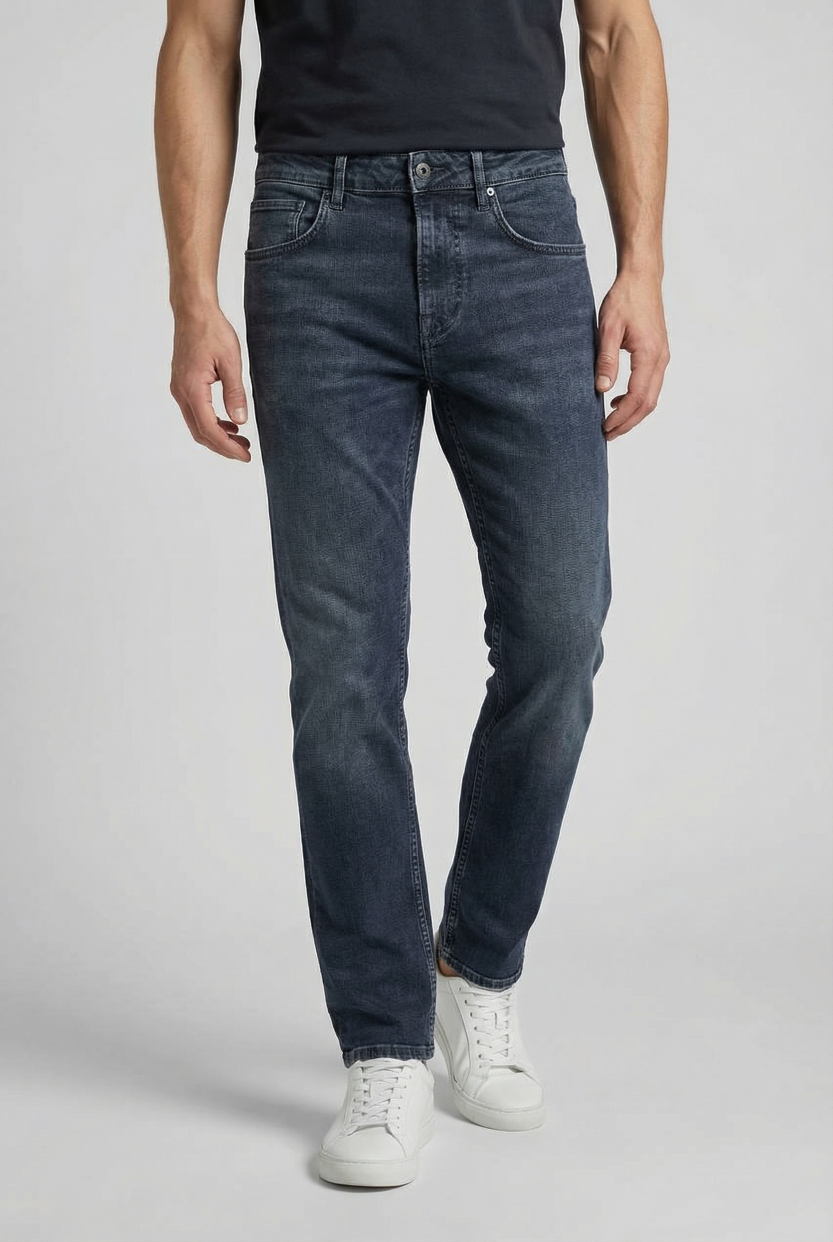 Straight-Jeans PEPE JEANS "CASH", Herren, Gr. 32, Länge 32, tiefblau, Denim/Jeans, Obermaterial: 98% Baumwolle, 2% Elasthan, straight fit lang, Jeans Straight-Jeans, im 5-Pocket-Stil