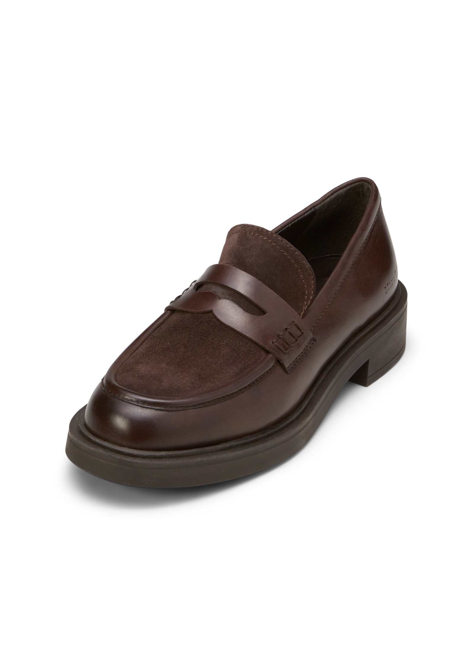 Loafer MARC O'POLO "aus Leder-Mix: glatt und Velours", Damen, Gr. 40, schwarz braun, Obermaterial: 100% Leder (Rind), unifarben, Schuhe Loafer