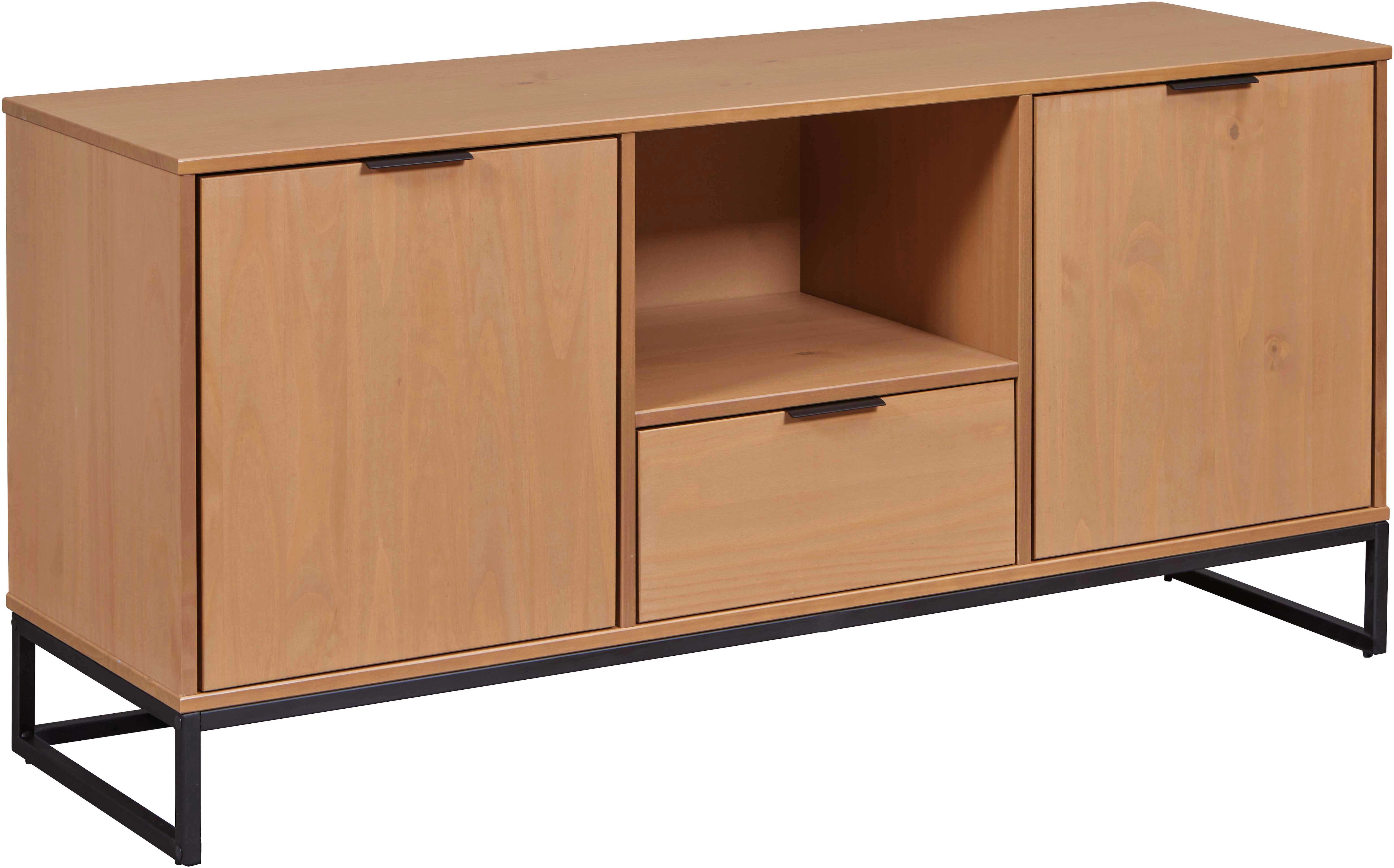 TV-Schrank INTER LINK "TV Möbel Vivo", eiche colori, B:150cm H:70cm T:45cm, Massivholz, Metall, Schränke, Kiefer Massiv, Soft-Close, Industrial Style, BxTxH: 150 x 45 x 70 cm