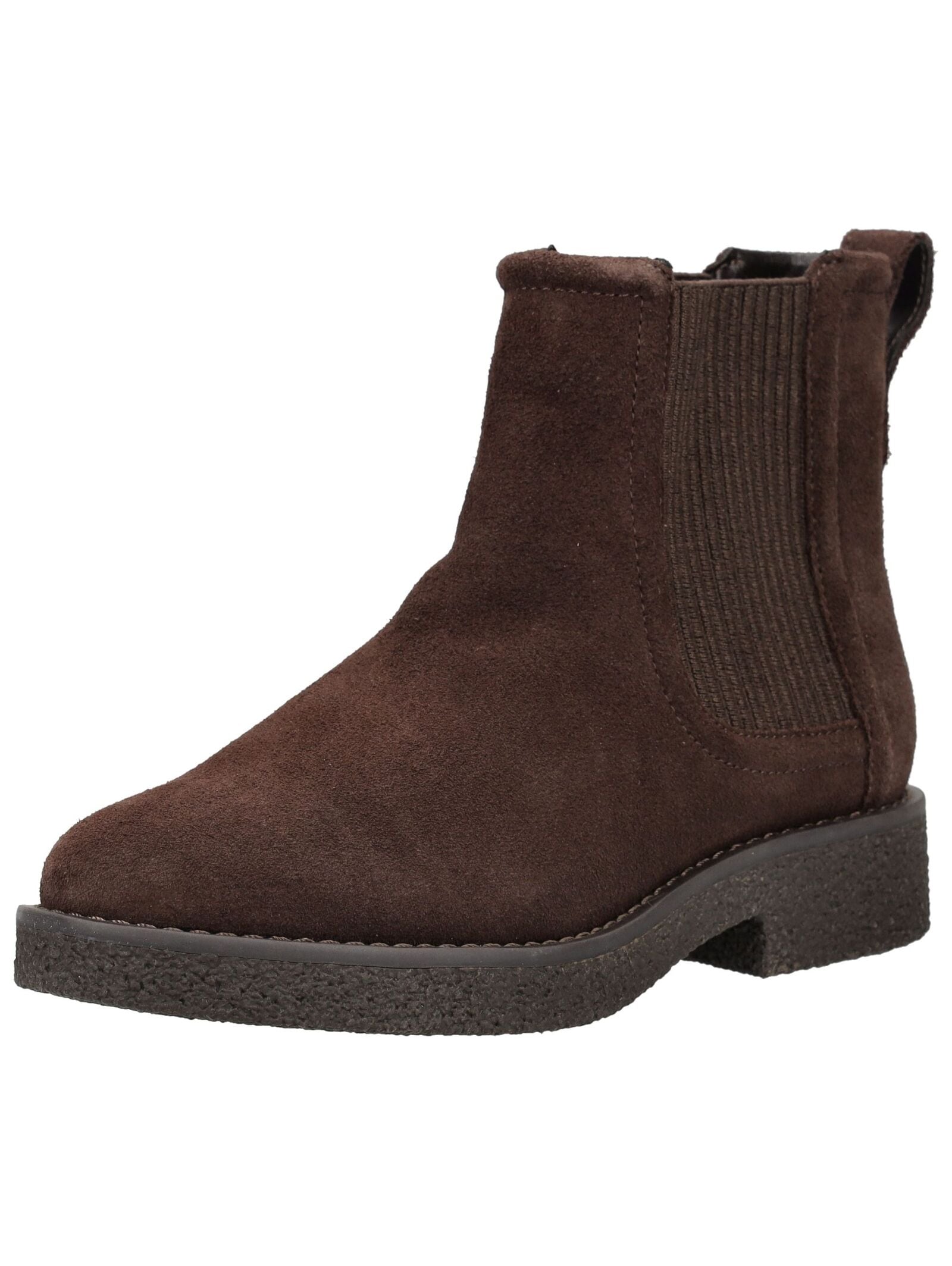 Stiefelette CLARKS "Clarks Stiefelette Veloursleder/Textil", Damen, Gr. 41,5, dunkelbraun, Textil, Veloursleder, Schuhe Stiefelette