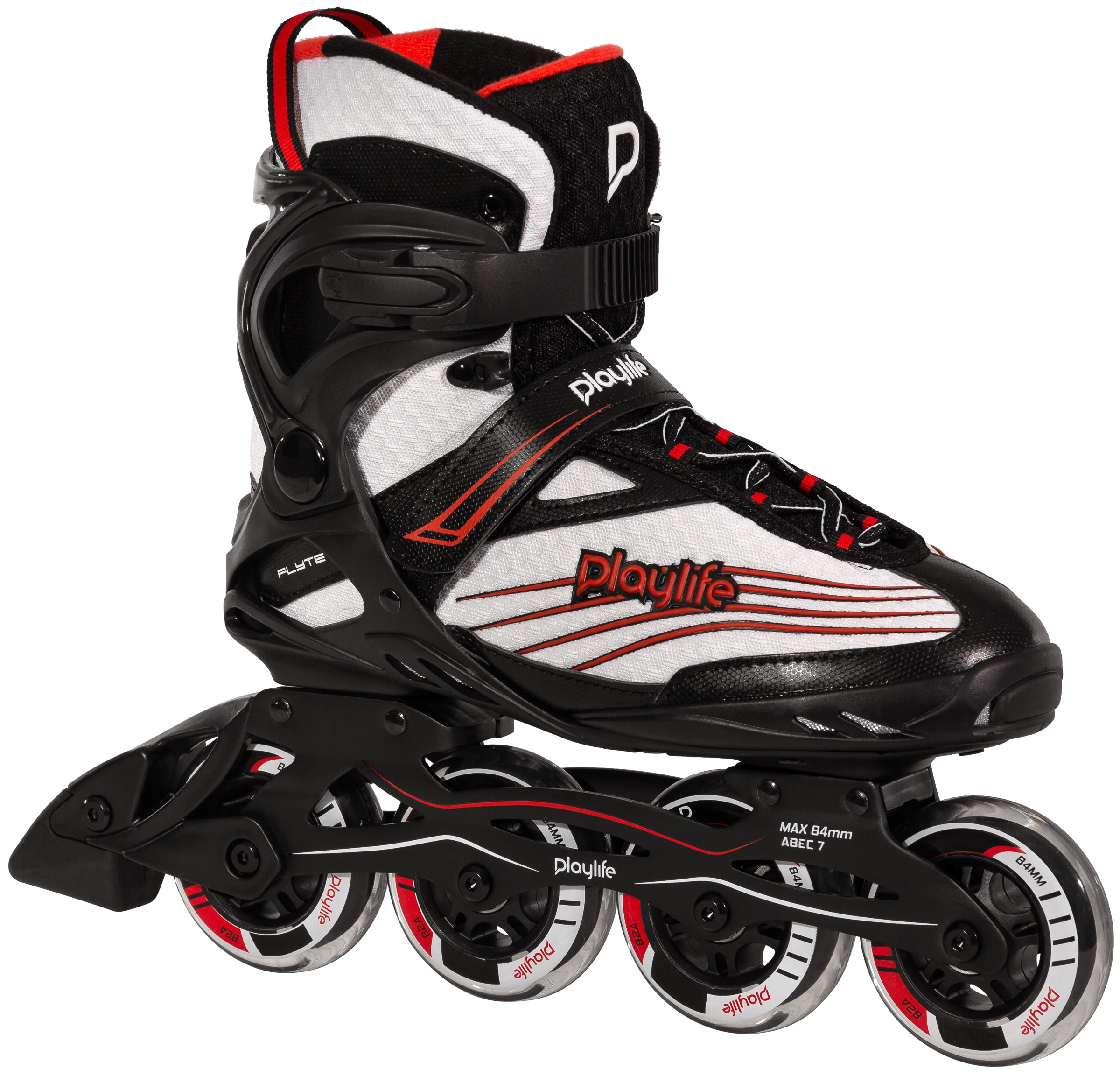 Inlineskates PLAYLIFE "Flyte Black 84" Gr. 41, rot, Inlineskates_Rollschuhe, Damen, 41 (bis ), Nylon