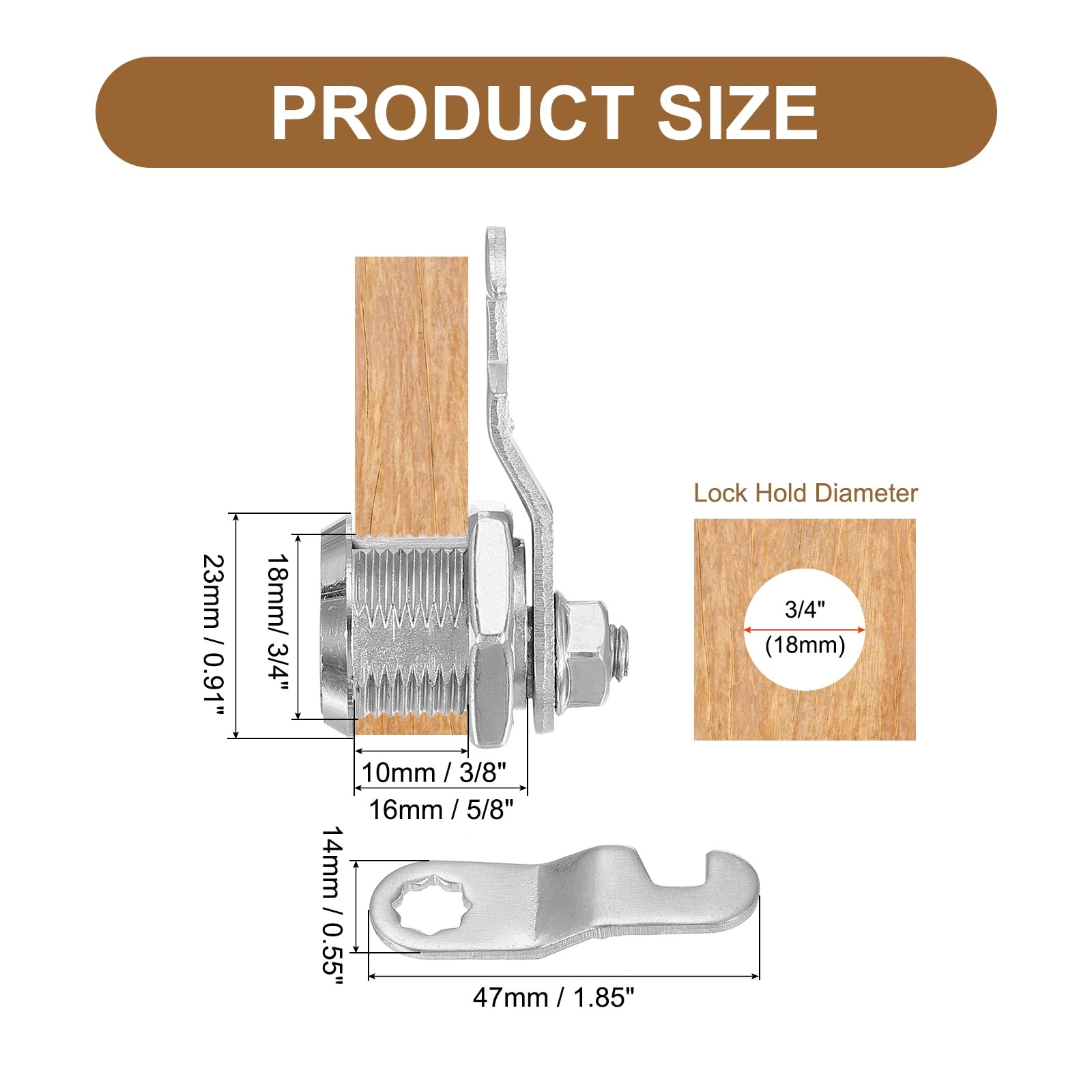 Cabinet Locks Keyed Different Zinc Alloy Security Lock Cylinder Cam Locks for Door Cupboard Mailbox Office RV - Silver