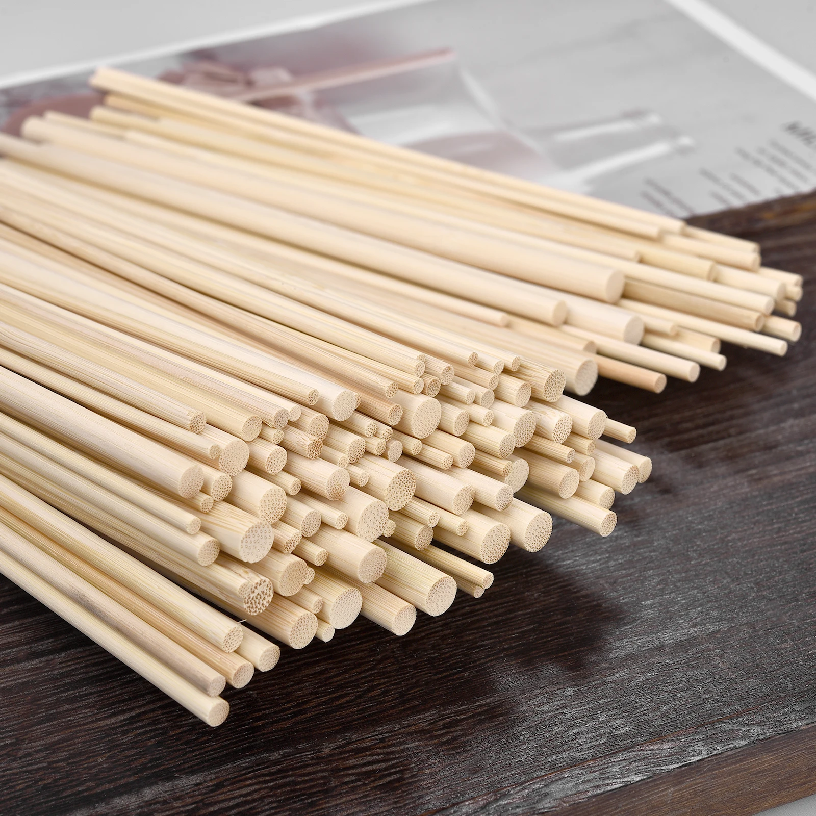 6/10/20/30/40 stücke Runde Holz Bambus Sticks DIY Handgemachte Handwerk, Der Kleine Holz Stick Material für Holzbearbeitung Liefert Image