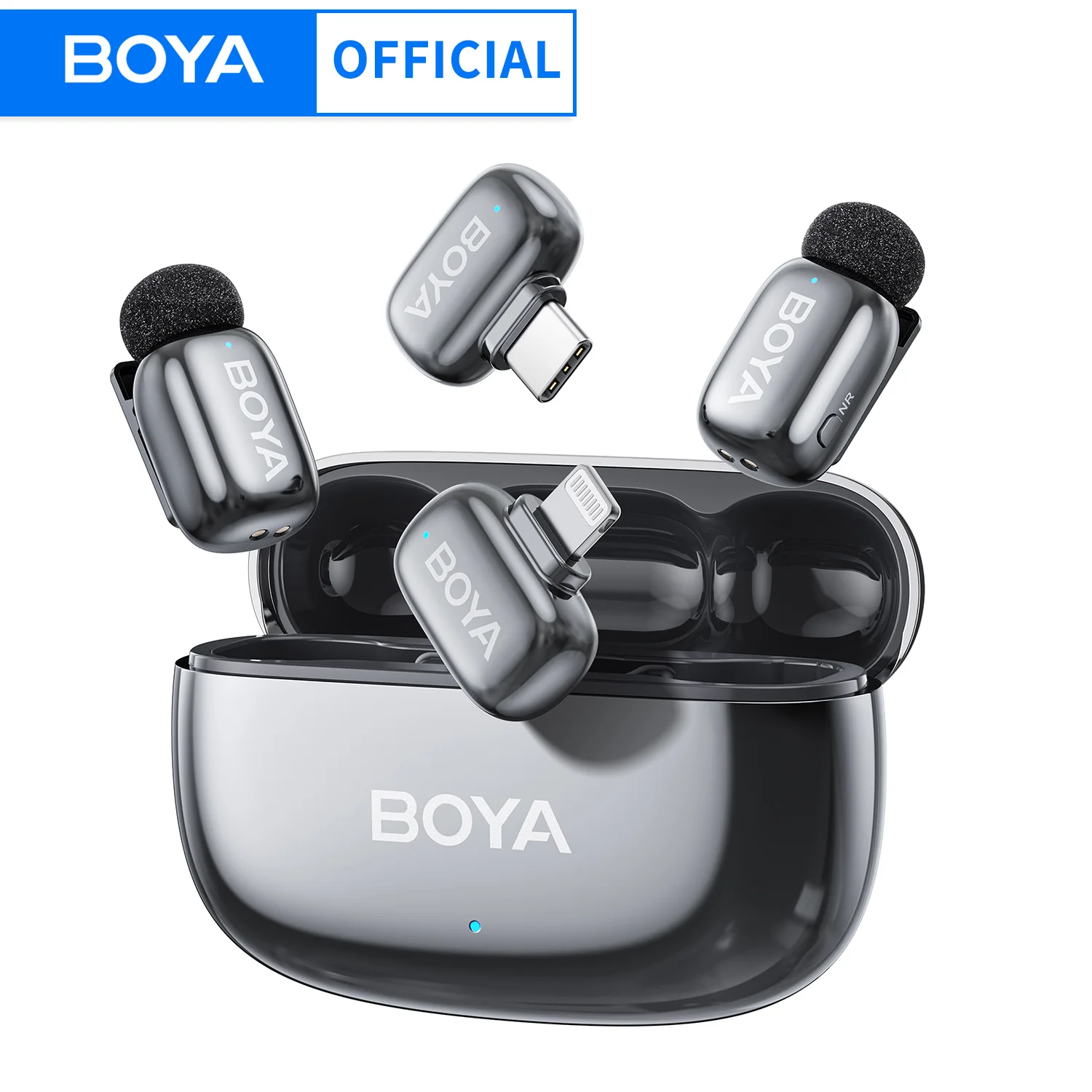 BOYA Mini 2 Wireless Lavalier-Mikrofon AI Rauschunterdrückung Mini-Mikrofon für iPhone 6-14/15-17 USB-C Android-Telefon Videoaufzeichnung Image