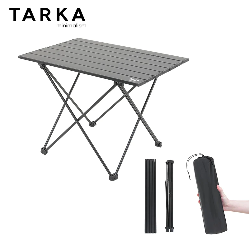TARKA Camping-Klapptisch, ultraleicht, faltbar, robust, Aluminium, Schreibtisch, abnehmbarer Outdoor-Picknick, Angeln, Gartentisch
