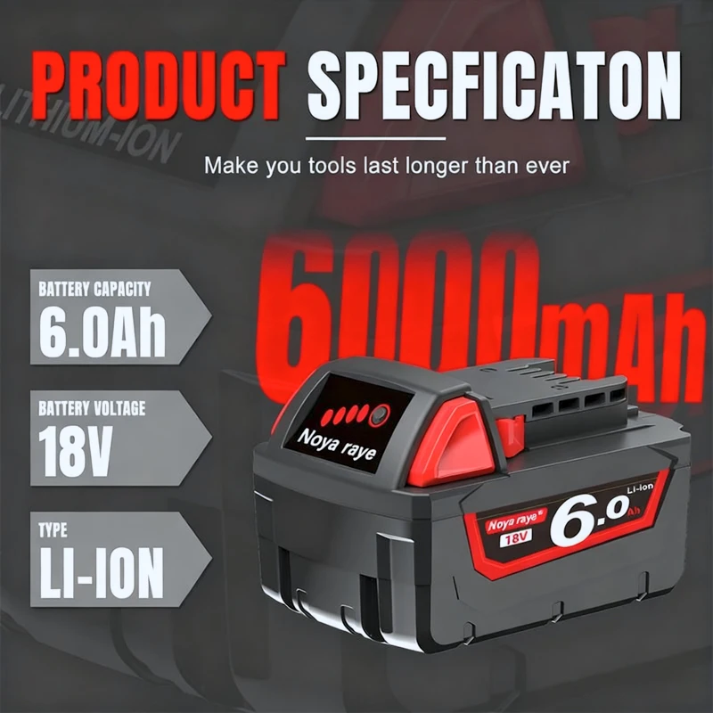Für Milwaukee M12/M18 Batterie 3,0 Ah/6,0 Ah/9,0 AH 12 V/18 V Akku Für Milwaukee Werkzeug 48-11-2402 48-11-2411 48-11-2401 Image
