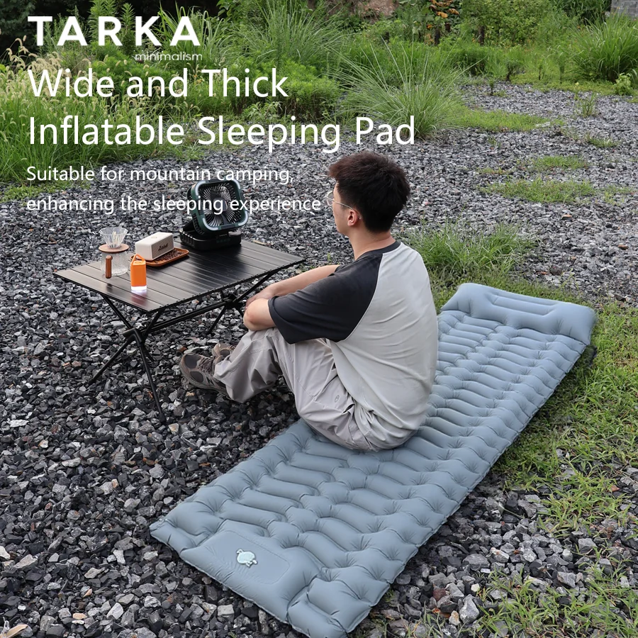 TARKA Große Camping-Luftmatratze 200 x 66 cm/78 x 25 Zoll, selbstaufblasende Luftkissenbett-Isomatte, dicke 9 cm aufblasbare Matte Image