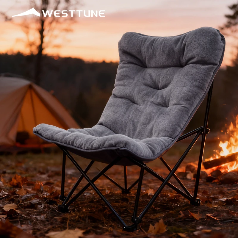 WESTTUNE Camping-Schmetterlingsstuhl, tragbar, zusammenklappbar, Strandstuhl, hochbelastbar, Outdoor-Loungesessel für Picknick, Angeln, Reisen