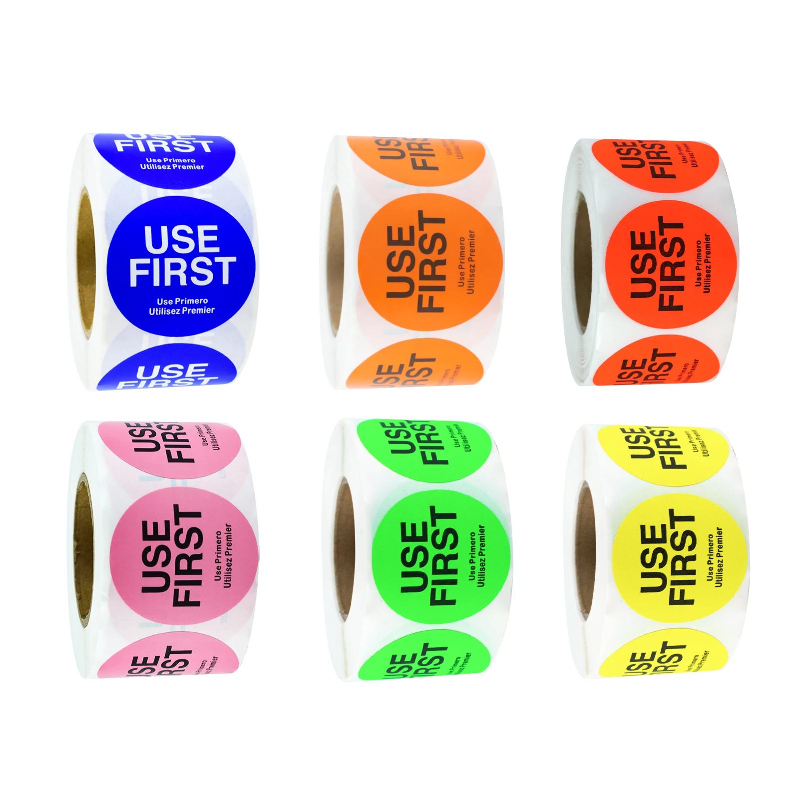 500 Stück 1,5 Zoll (ca. 3,8 cm Zoll) „First verwenden“-Inventarkontrolletiketten, permanentklebende Lebensmitteletiketten in Restaurantqualität, Aufkleber für den ersten Gebrauch, Image