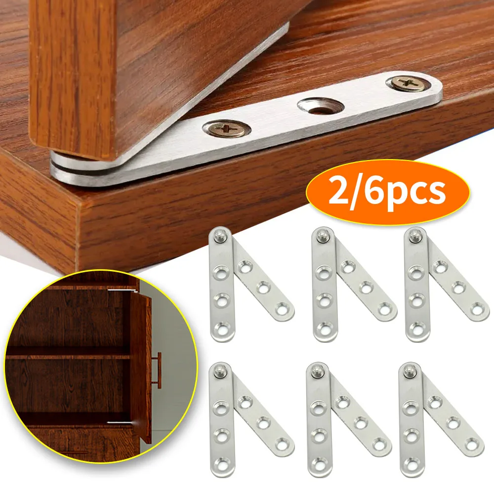 2/6 Stück Scharniere, drehbare Scharniere für Schrank, Kleiderschrank, Möbeltür, Schranktür-Drehwelle, Dreh-Hardware-Zubehör Image