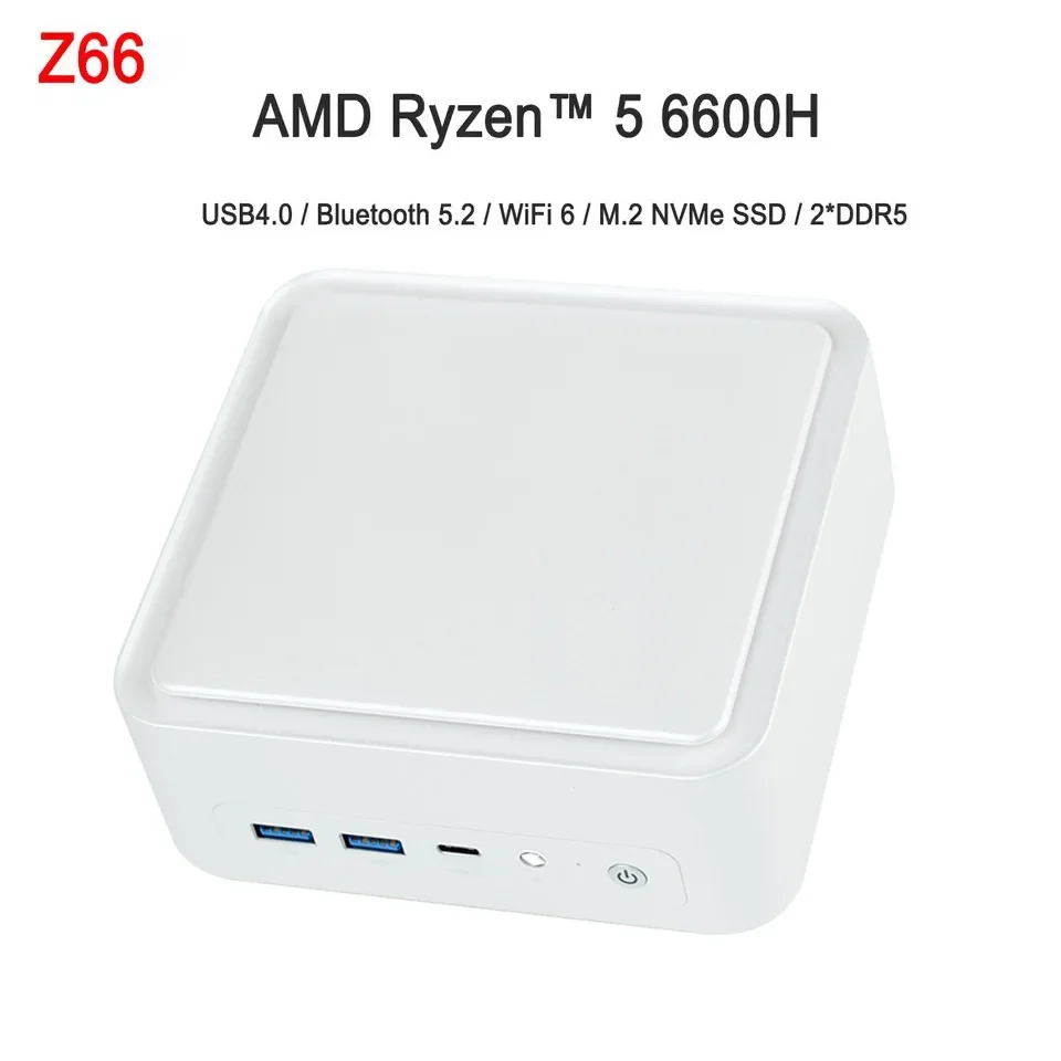 SZBOX MINI PC Z66/Z13 R5 6600H Windows11 Pro DDR5 5600Mhz M.2 2280 NVME SSD PCIE3.0 USB4.0 WIFI6 BT5.2 Desk Game Office Computer