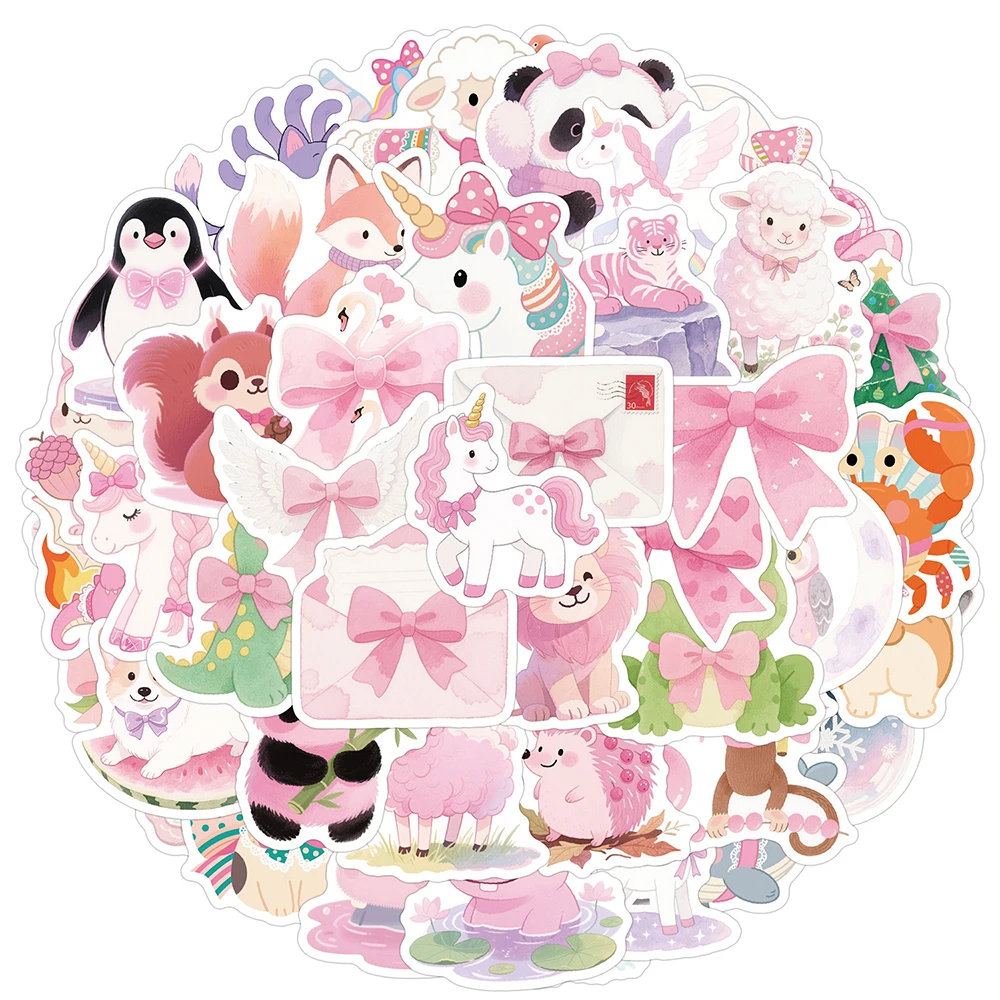 10/30/50 Stück Kawaii Cartoon Rosa Tier Graffiti Aufkleber Niedliche Aufkleber DIY Laptop Telefon Sammelalbum Tagebuch Kühlschrank Dekoration Aufkleber Image