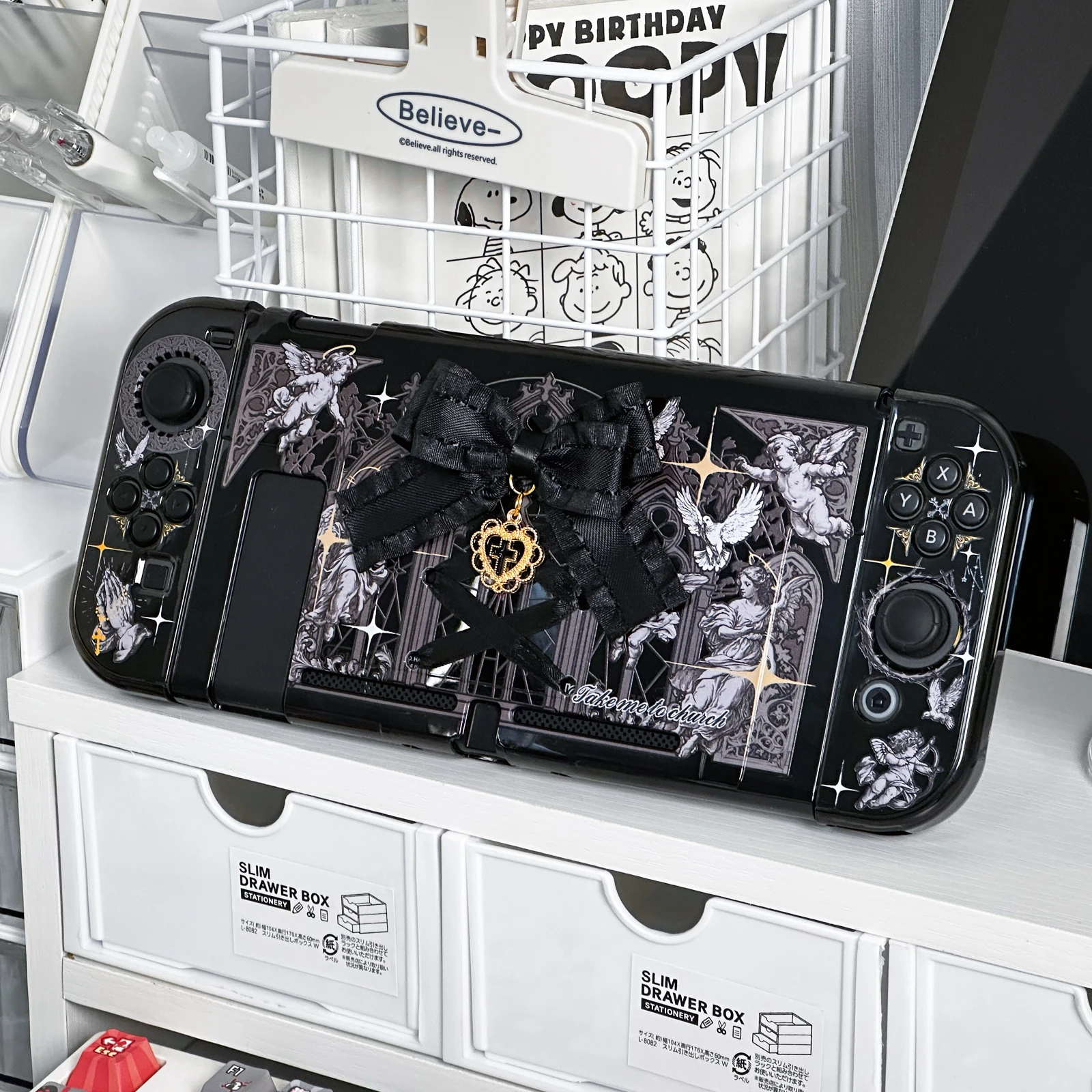 Gothic Switch OLED-Schutzhülle – originelles Design für Nintendo Switch OLED/Lite, Schutzhülle, einzigartiges ästhetisches Spielzubehör Image