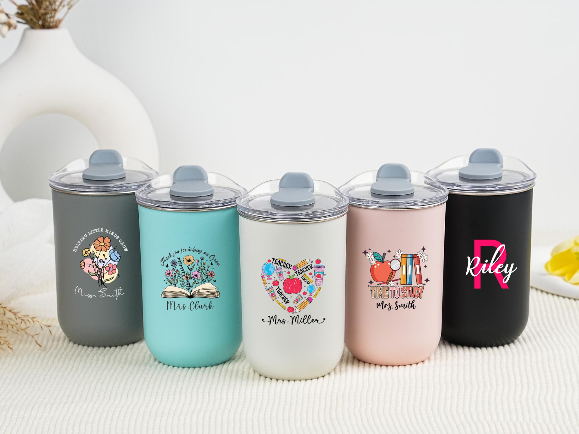 Tazze da viaggio termiche, Bicchieri regalo per il ritorno a scuola, Tazze in acciaio inossidabile personalizzate con nome, Regalo per il ritorno a sc