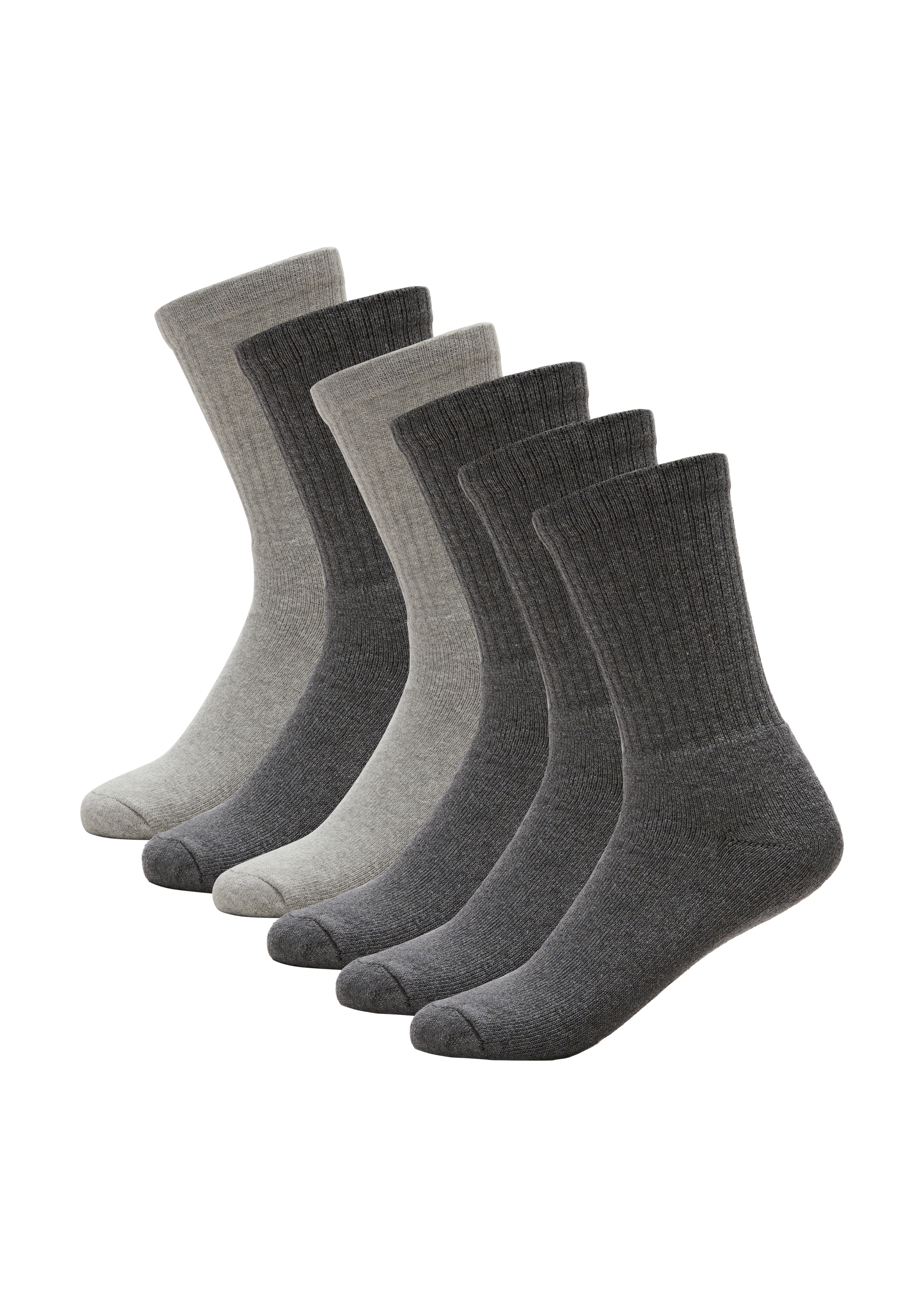 Sportsocken S.OLIVER "essentials", Herren, Gr. 47-49, grau, Baumwollmischung, unifarben, normal, Socken Sportsocken, elastischer, druckfreier Bund