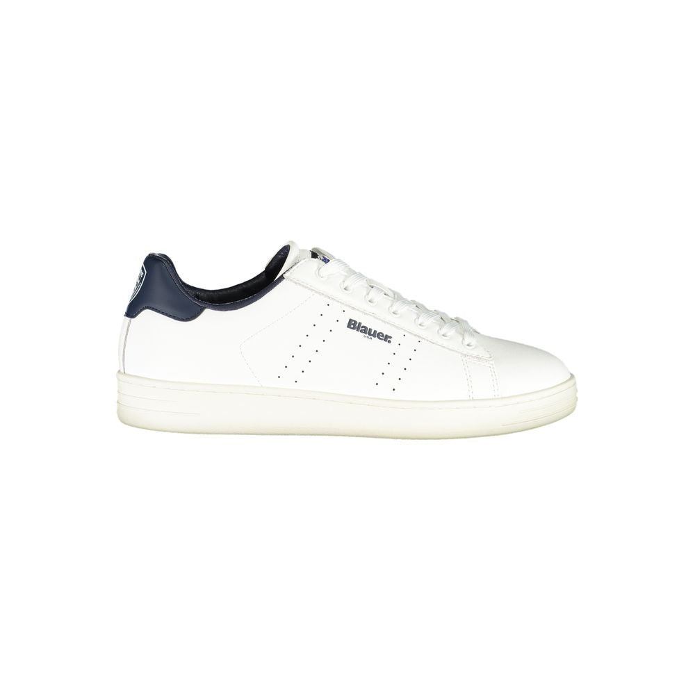 Blauer Weiße Leder Herren Sneaker EU44