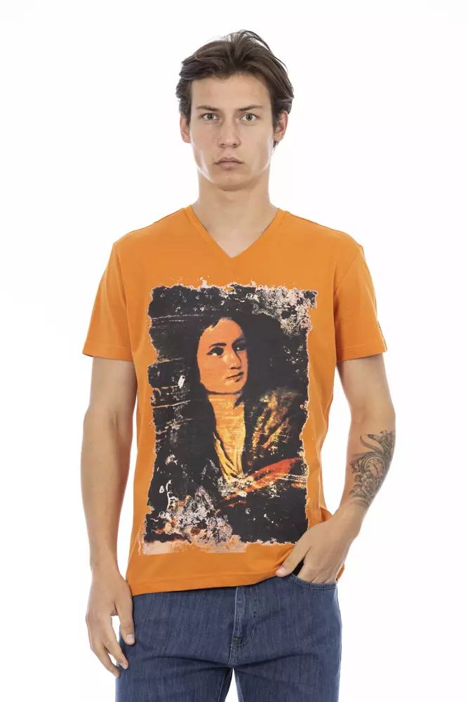 V-Ausschnitt T-Shirt mit Artwork-Druck Image