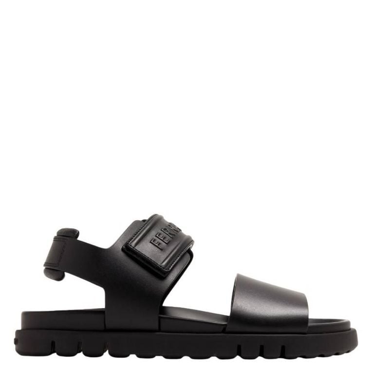 Double Strap Sandals - Black - Ferragamo Sandals