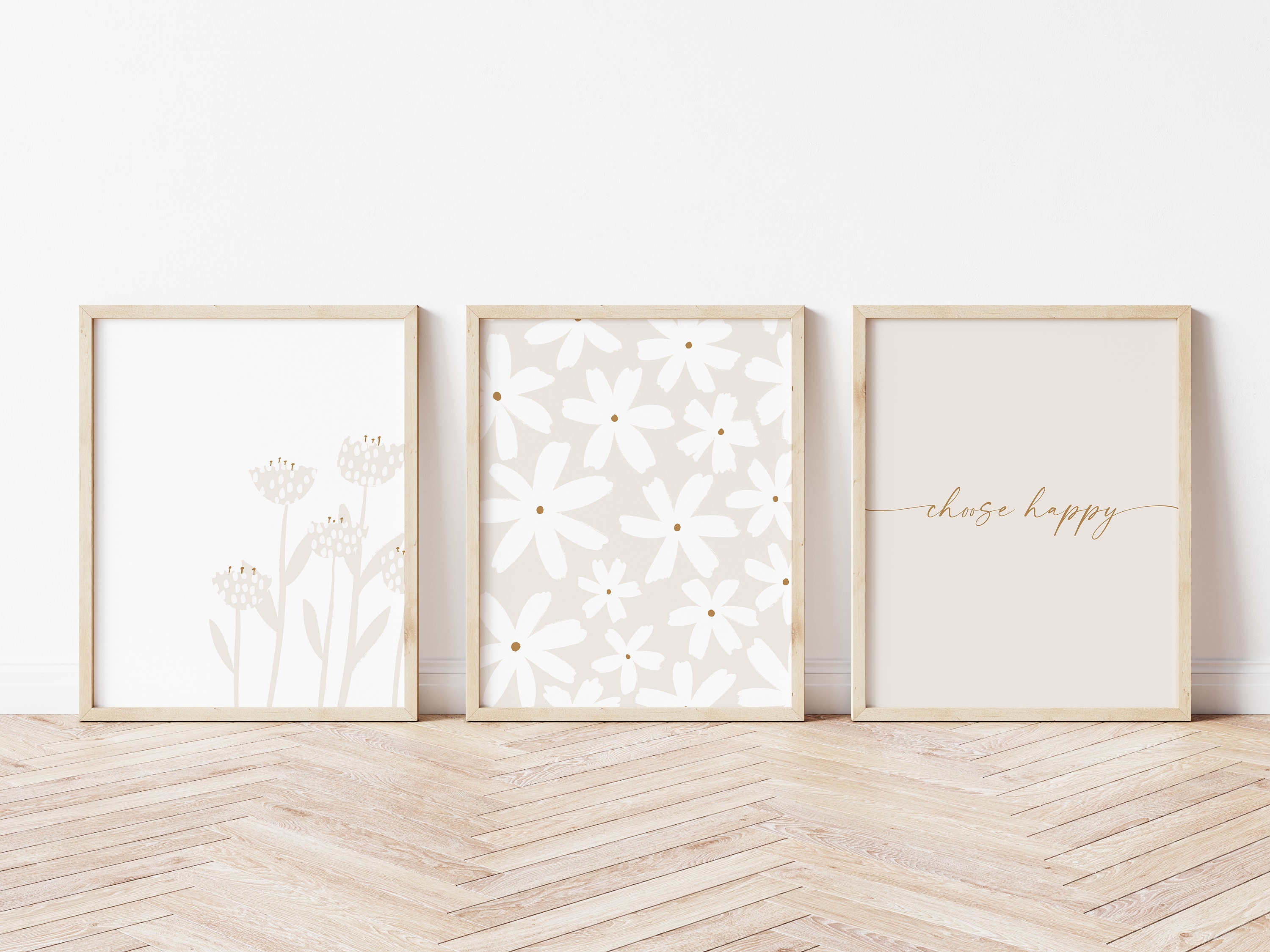 Set stampa primavera neutra, set stampa floreale neutro di tre, set stampa vivaio neutro, set boho di 3 stampe, set stampa floreale minimo