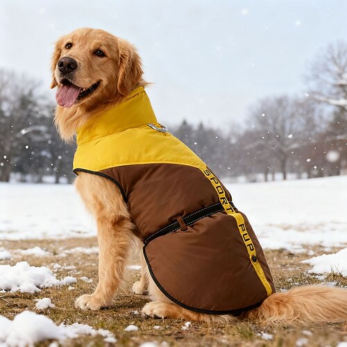 warmer Hundemantel, wasserdichte Hundejacke, Welpen-Wintermantel mit Schnallen, reflektierenden, verstellbaren Schneejacken, Rollkragen-Fleecepullover für mittelgroße und große Hunde Image