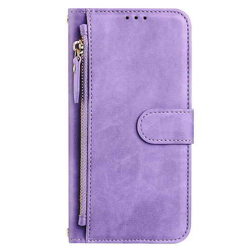 Handy Hülle Handyhüllen Für iPhone 17 Pro Max 17 Air 16 15 14 Pro Max Plus 13 Pro Max Mini Brieftaschenhülle Reisverschluss Vollschutz Mit Handgelenkschlaufe Retro PU-Leder Image