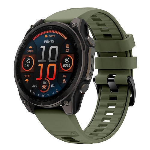 Quickfit 22 mm/26 mm Silikon-Smartwatch-Armband für Garmin Fenix 7x/7 Solar/6x/6 Pro/5/5x Plus/3/3hr/Epix Image