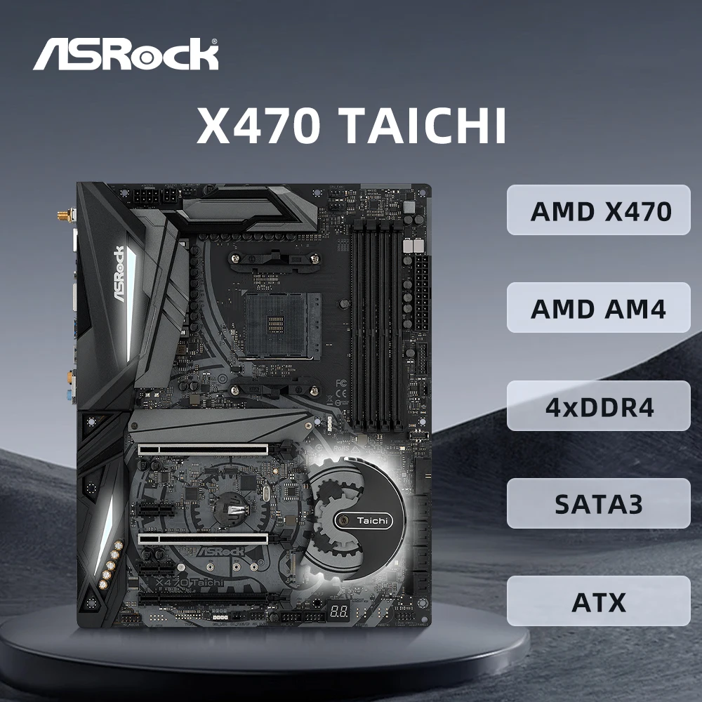 ASROCK X470 TAICHI carte mère Support 5800X3D 5700x3D 5700X 5600G 4600G CPU AMD X470 4xDDR4 3200 MHz HDMI M.2 ATX carte mère