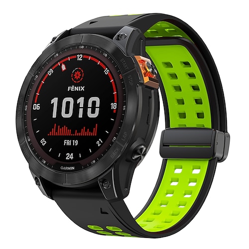 Quickfit 22 mm/26 mm Silikon-Smartwatch-Armband für Garmin Fenix 7x/7 Solar/6x/6 Pro/5/5x Plus/3/3hr/Epix Image