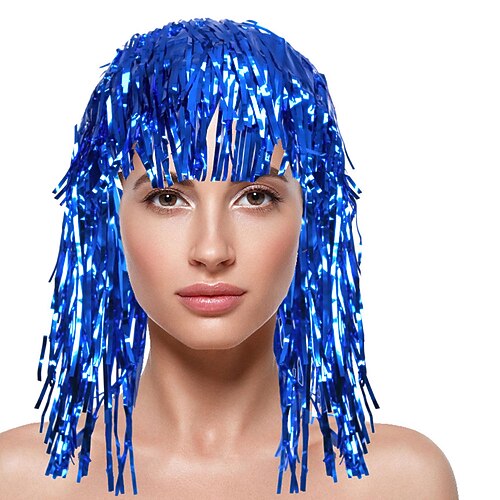 Karnevalsperücke 2026 Blond Rosa Rot Lockig Mittellang Synthetische Festivalperücke Karneval Parade Cosplay-Kostümfrisur für Damen Image