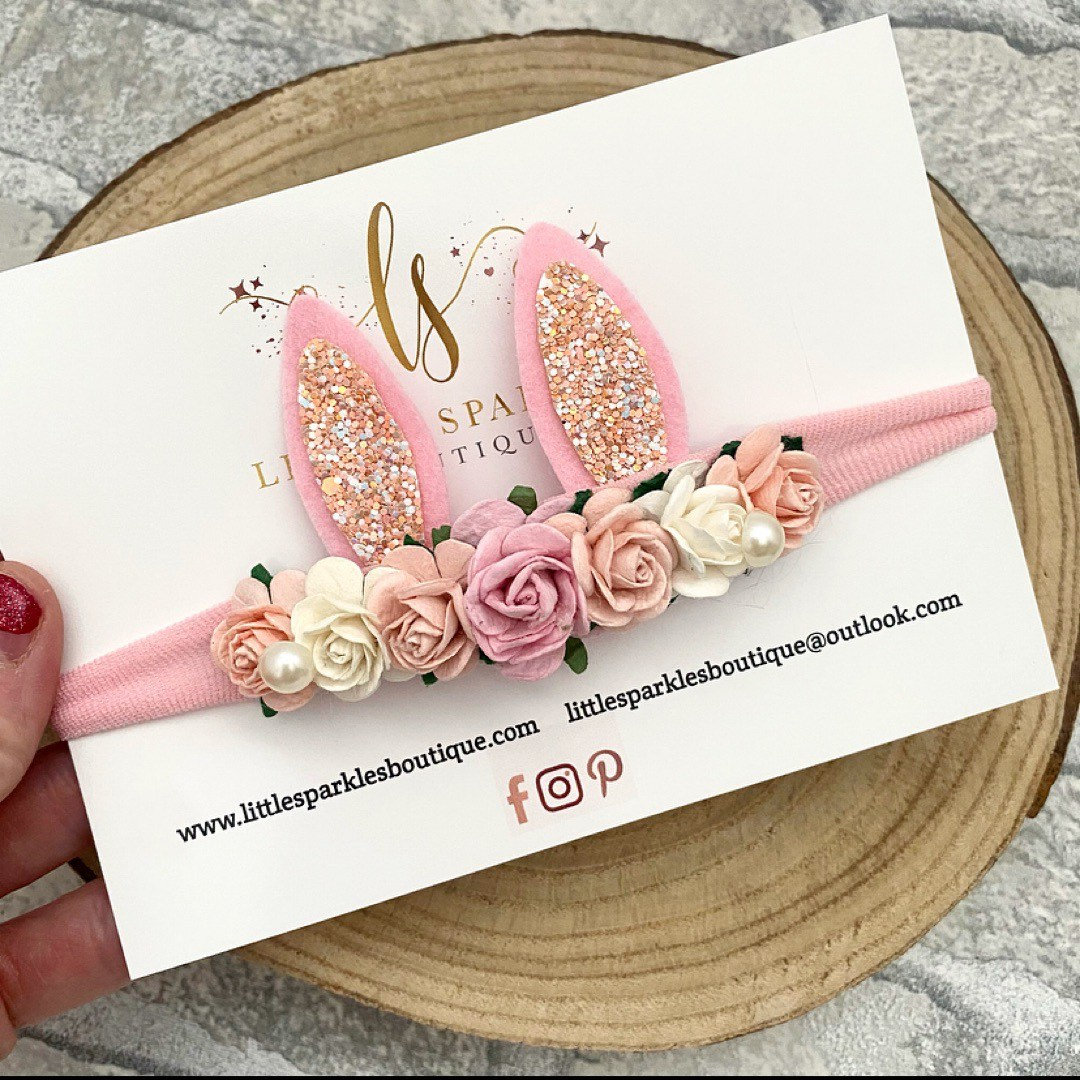 Fascia per capelli con orecchie da coniglio, fascia per capelli con coniglietto, fascia per capelli con coniglietto pasquale, fascia per capelli pasqu
