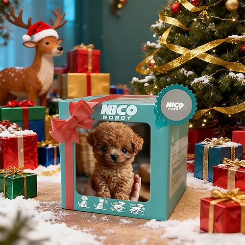 Ideale Weihnachtsgeschenke für Enkelkinder Mädchen Jungen Roboterhund mein realistischer Roboterwelpe Interaktives Spielzeug das läuft bellt Schwanz wedelt Plüschhaustier Hund realistisches