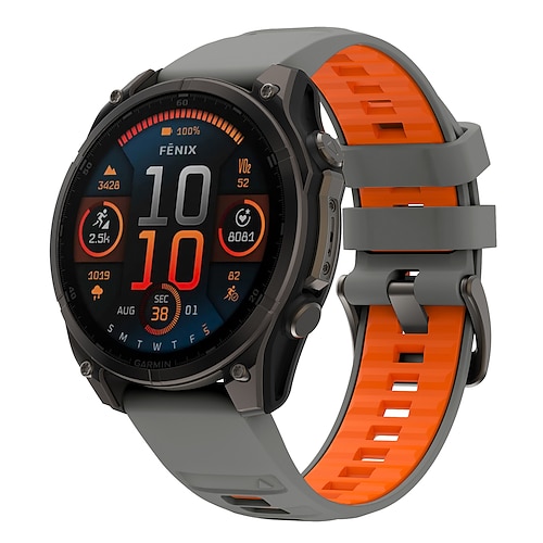 Quickfit 22 mm/26 mm Silikon-Smartwatch-Armband für Garmin Fenix 7x/7 Solar/6x/6 Pro/5/5x Plus/3/3hr/Epix Image