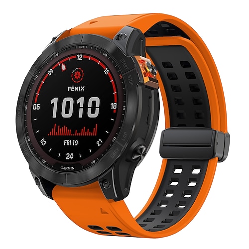 Quickfit 22 mm/26 mm Silikon-Smartwatch-Armband für Garmin Fenix 7x/7 Solar/6x/6 Pro/5/5x Plus/3/3hr/Epix Image