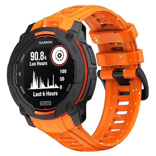 Uhrenarmband für Garmin Instinkt 3 Silikon Ersatz Gurt Verstellbar Sportarmband Moderne Schnalle Blumen bedruckt Armband Image