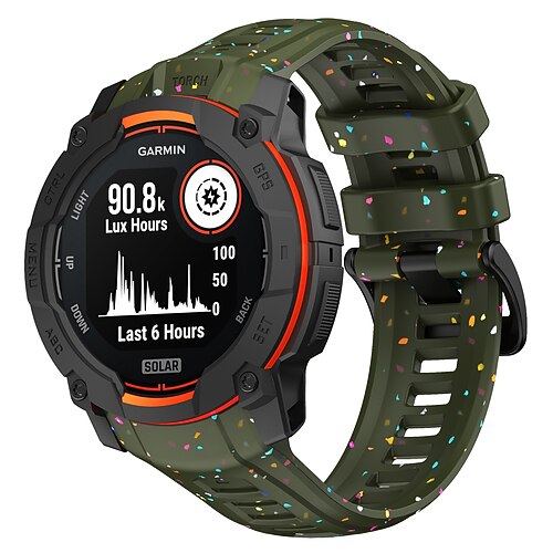 Uhrenarmband für Garmin Instinkt 3 Silikon Ersatz Gurt Verstellbar Sportarmband Moderne Schnalle Blumen bedruckt Armband Image