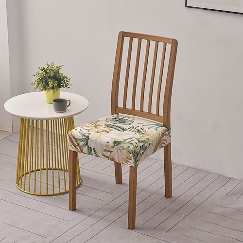 Stretch-Stuhlsitzbezüge, bedruckt, modern, schlicht, abnehmbar, waschbar, für Esszimmerstühle, geeignet für Küche, Esszimmer und Restaurant. Image