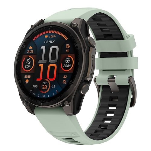 Quickfit 22 mm/26 mm Silikon-Smartwatch-Armband für Garmin Fenix 7x/7 Solar/6x/6 Pro/5/5x Plus/3/3hr/Epix Image