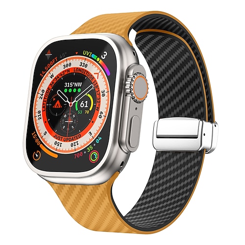 Sportarmband Blumen bedruckt Kompatibel mit Apple Watch Armband 38mm 40mm 41mm 42mm 44mm 45mm 49mm Mehrschichtig Magnetverschluss Zwei Ton Silikon Ersatzarmband für iwatch Ultra 3 2 Series 11 10 9 8 Image