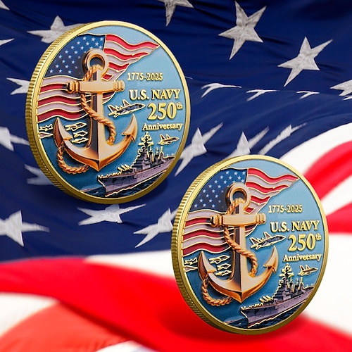 Gedenkmünzen zum 250-jährigen Jubiläum – Design des US Marine Corps, Sammlermünzen, robuste Metallmünzen für Sammler Geschenkidee, patriotisches Militärthema Image