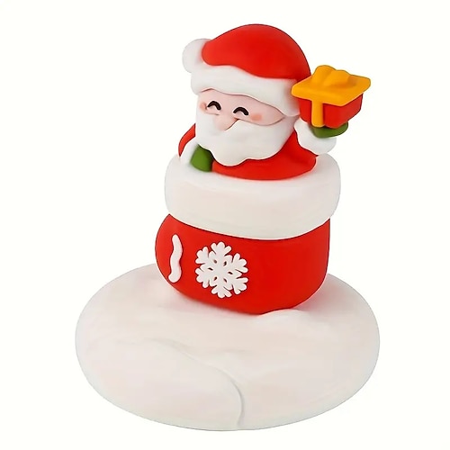 Charmantes 4-in-1-Weihnachts-Handystativ mit verstellbarem Winkel und stabilem Fuß, das als bezaubernde Tischdekoration für Smartphones/Tablets dient und ein ideales festliches Geschenk darstellt.