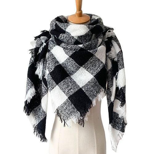 Unisex-Weihnachtsschal mit Karomuster – aus Polyester, weich und warm, in verschiedenen Farben erhältlich, für Winter, Weihnachtsfeiern und den Alltag Image